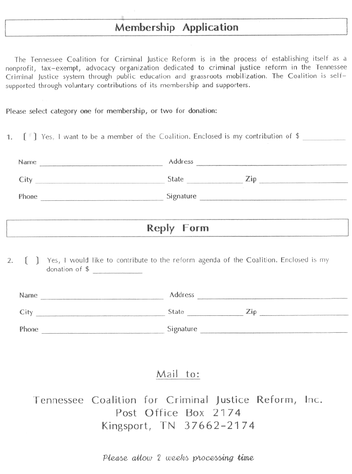 Coalition Membership form